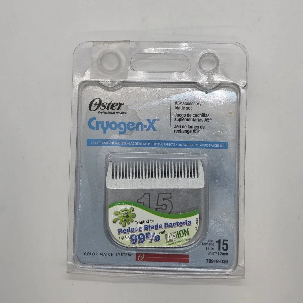 OSTER Blade Size 15 CryogenX AgiON 78919-036 Antibacteria 3/64
